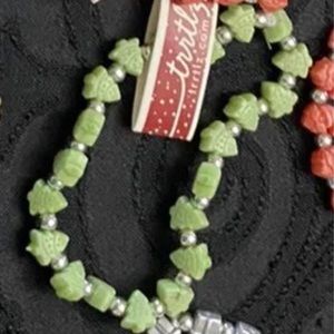 (1) Trrtlz Christmas Bracelet - Green Christmas Trees